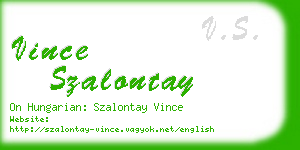 vince szalontay business card